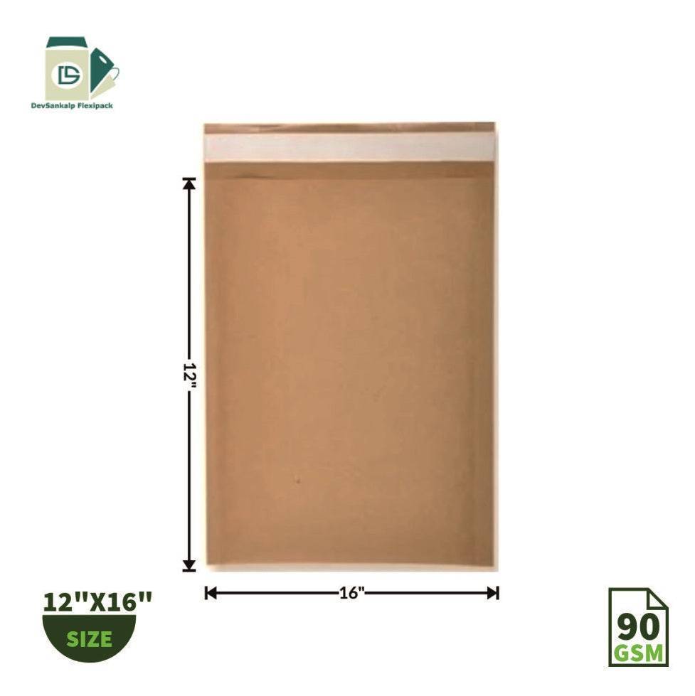Brown Kraft Paper Courier Bags - 12x16 Inches (PB 3)
