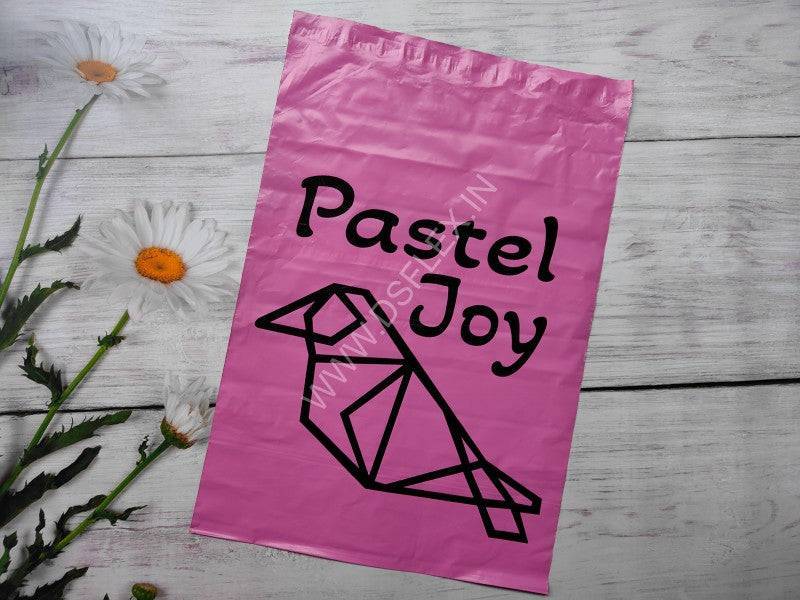 Custom Printed Pink Courier Bags with POD