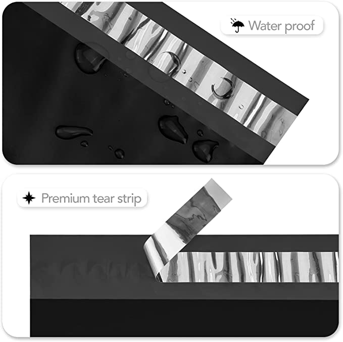 Black Courier Bags - With POD Jacket - 60 Micron