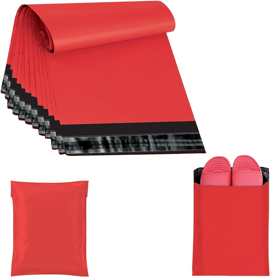 Red Courier Bags - With POD Jacket - 51 Micron