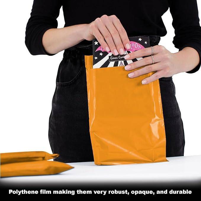 Burnt Orange Courier Bags - With POD Jacket - 51 Micron
