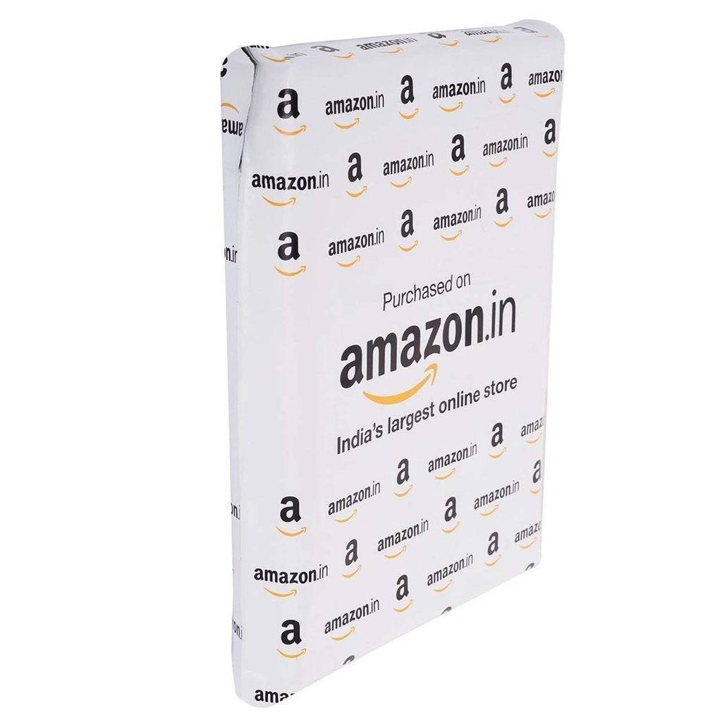 Amazon printed courier bag, tightly packed for secure shipping. Reliable, tamper-proof polybag for e-commerce packaging and parcel protection.