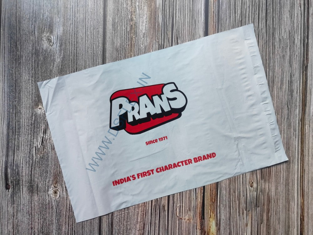Custom Printed Courier Bag with POD featuring two-color print design for branding. Durable poly mailer ideal for secure shipping and brand visibility.