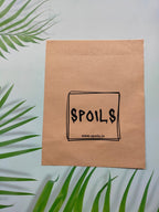 customised kraft mailer with one color printing. company name and brand logo printed.