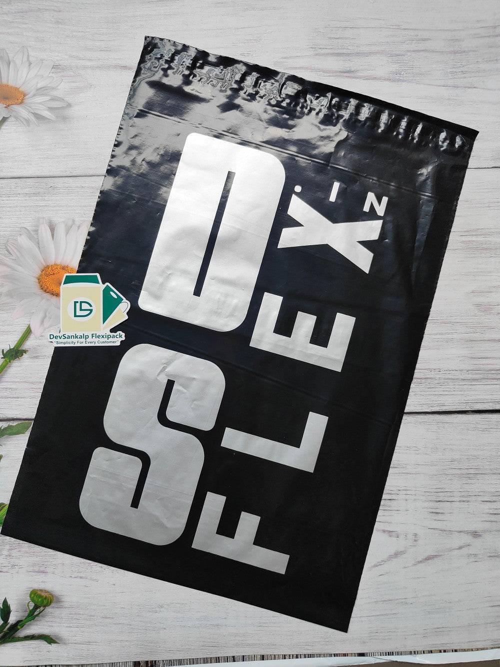 Custom Printed Black Courier Bags with POD