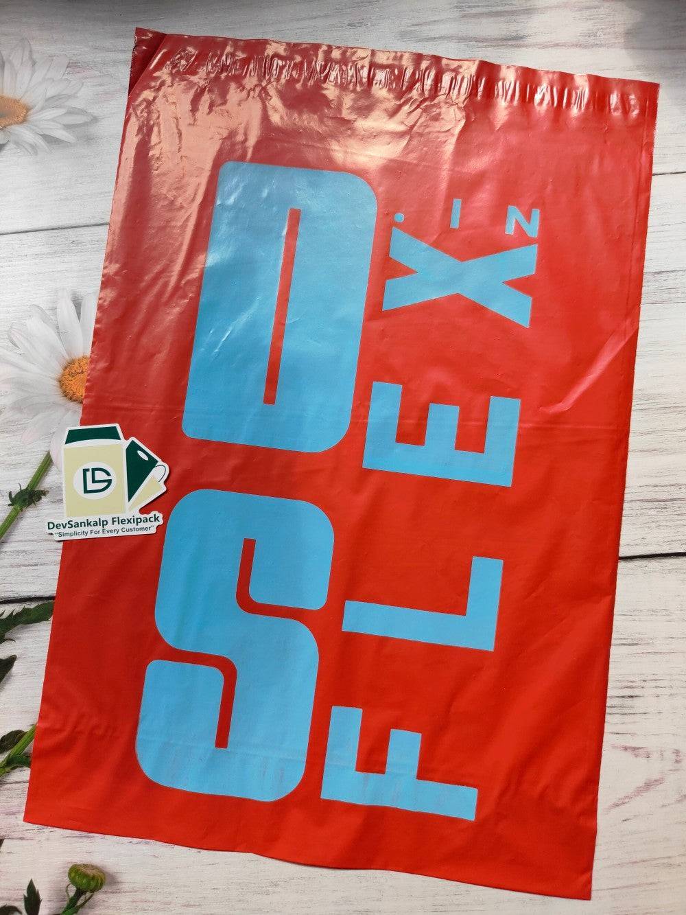 Custom Printed Red Courier Bags with POD