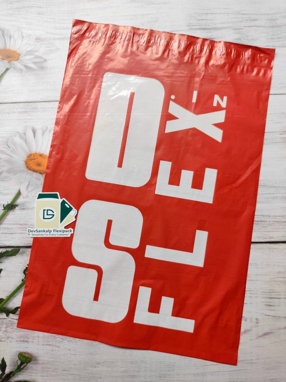 Custom Printed Red Courier Bags with POD