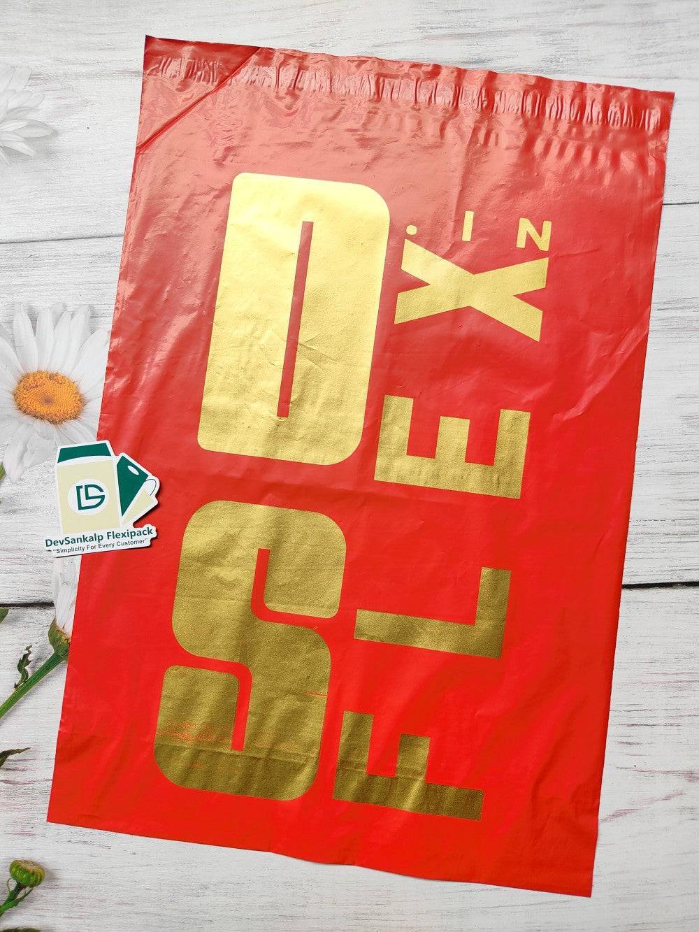 Custom Printed Red Courier Bags with POD