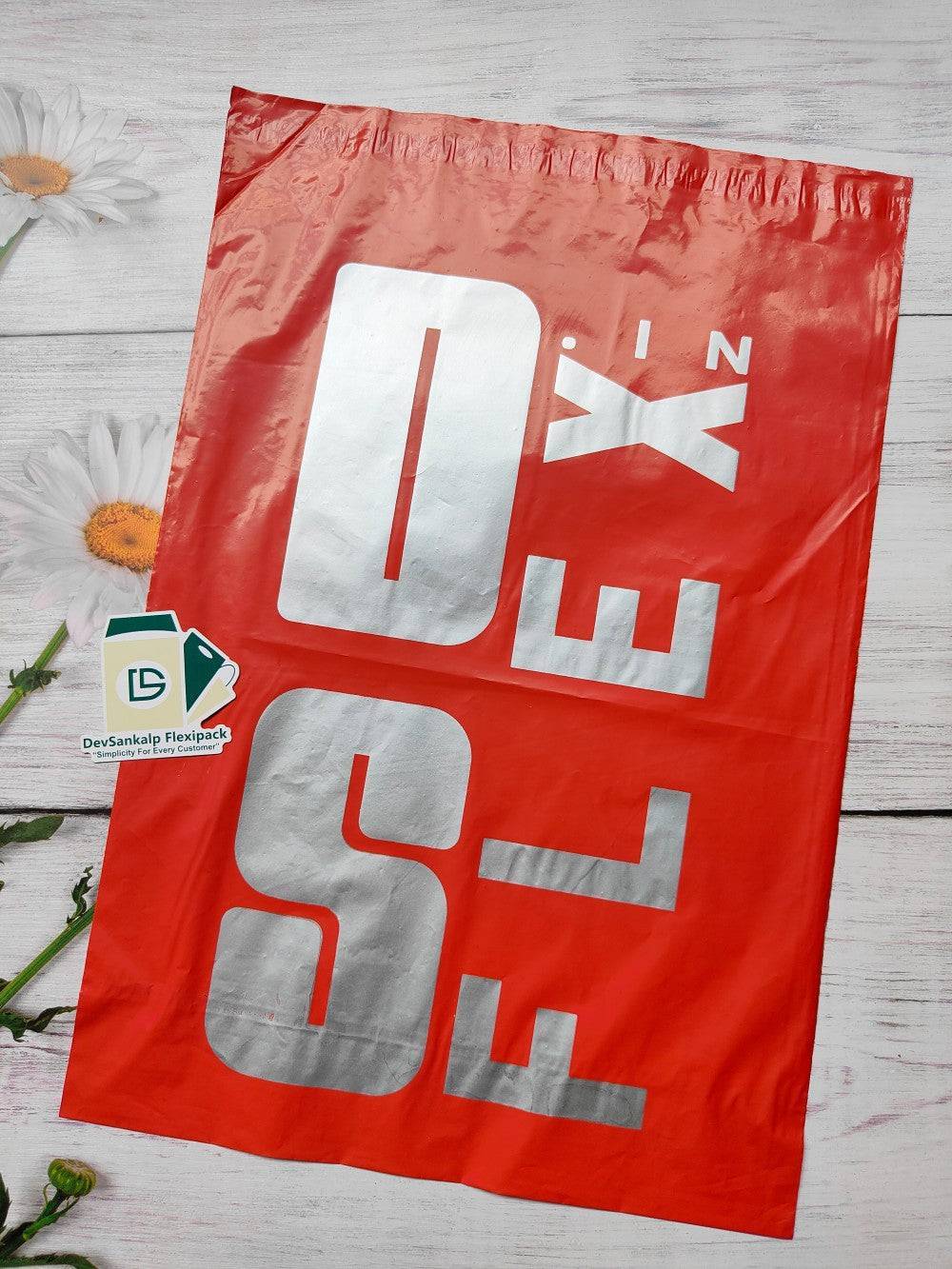 Custom Printed Red Courier Bags with POD