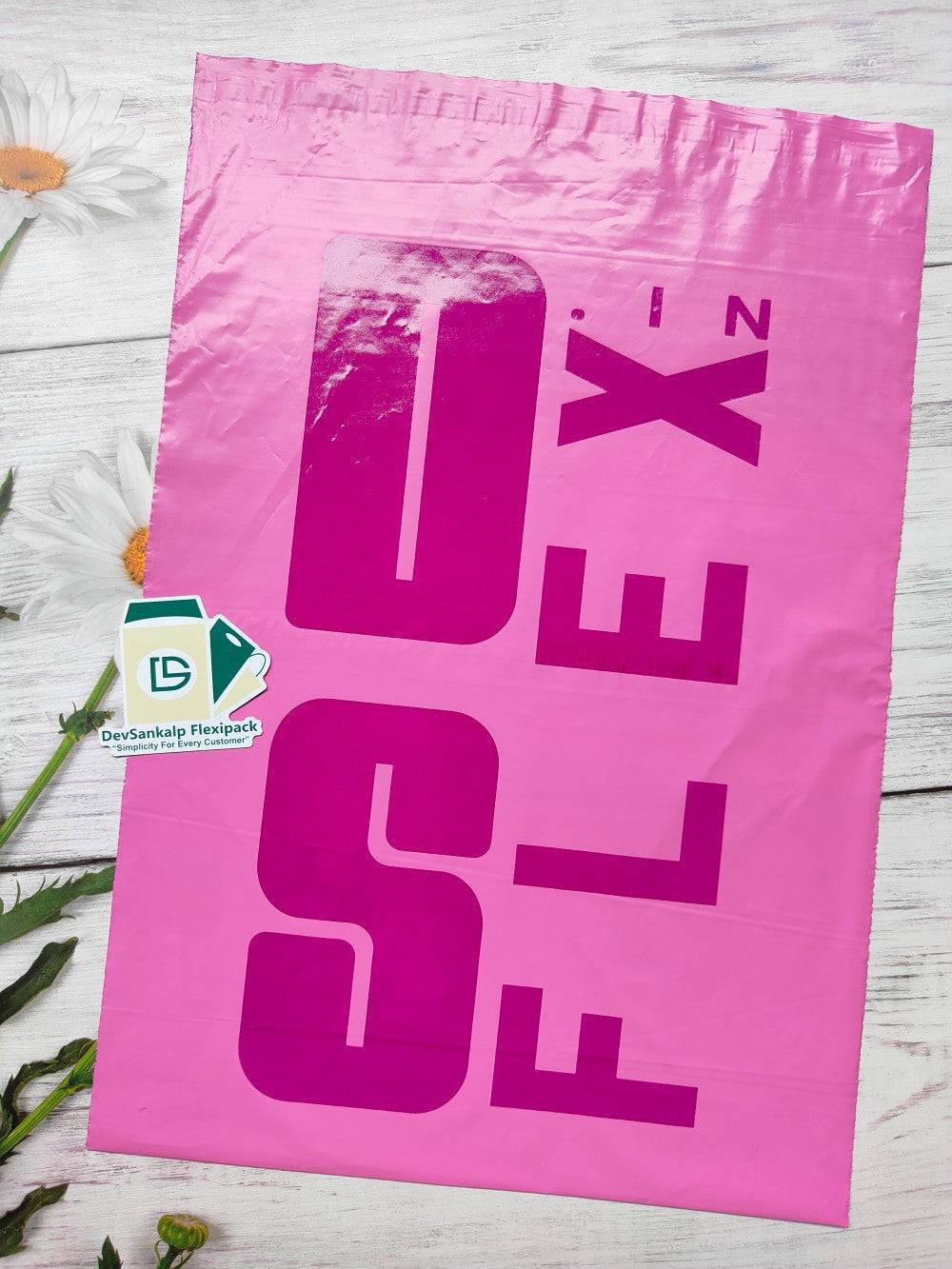 Custom Printed Pink Courier Bags with POD