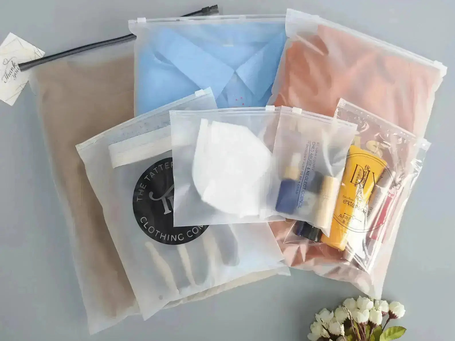 Frosted Zipper Bags 8x10 Inches Slider Ziplock Bags