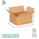 5x4.5x3.5 Brown Corrugated Box - 3 Ply