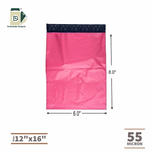 Pink Color Courier Bags 12x16 SK POD 55 Micron
