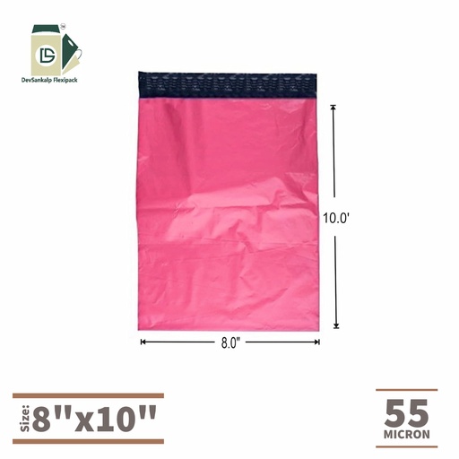 Pink Color Courier Bag 8x10 SK POD 55 Micron