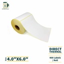 4"x6" Direct Thermal Shipping Label Sticker Roll - 400 Labels/Roll